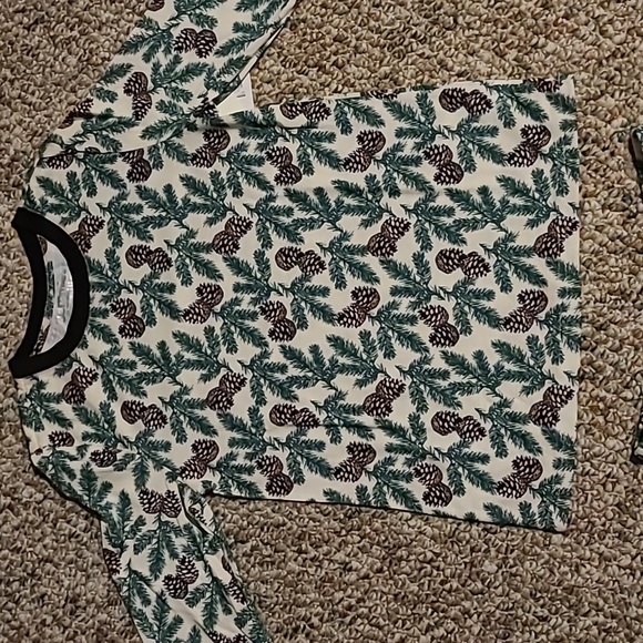 JAMMIES FOR FAMILIES GIRLS 2 PIECE GREEN PINES PAJAMA SET SIZE SMALL 6/7 - Picture 3 of 9